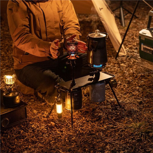 Table de Support de Four Portable BKZ06-L, Table de Camping, Support de Cuisson Extérieur à Double Interface de Four