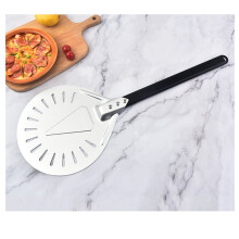 Pizza Schuiver met Houten en Aluminium Legering Handvat, 7 Inch Ronde Pizza Paddle