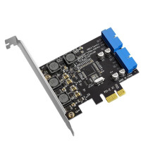 PCIE to USB3.0 19/20PIN Expansion Card PCI-E Express X1 to 4 Port Front USB 3.0 5Gbps Controller Adapter for PC Desktop
