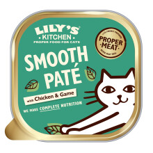 Lily’s Kitchen Smooth Paté Chicken with Game, Wholesome, Complete Nutrition, Cat Wet Food (18X85g) Tray, for Adult Cats