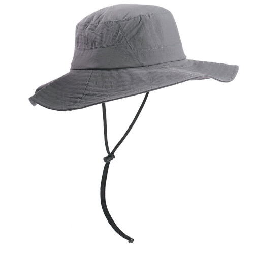 Bequemer Sonnenhut mit breiter Krempe und elastischer-Dunkelgrau