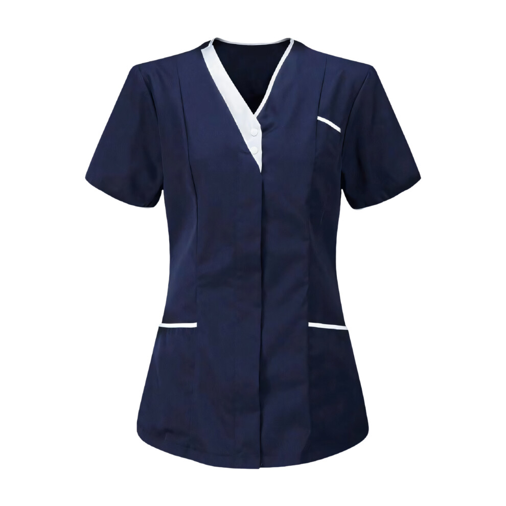 Lightweight Nursing Scrubs For Women Housekeeping-Navy Blue Xl 7755001194137