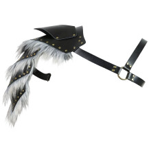 Warriour Single Pauldron Schulterpanzer aus Kunstleder-Schwarz