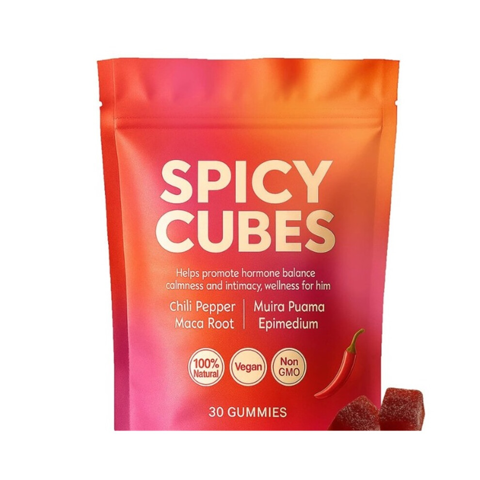 (2PCS) Spicy cube gummies / Mixture of maca root, Muira Puama and chili / 30 gummies
