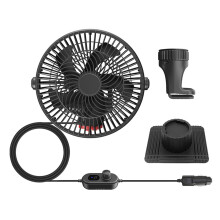 Car Cabin Fan with 12V/24V Vehicle Plug, Rotary Speed-Type A