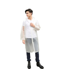 Regenmantel Regencape mit Ärmeln und Kapuze Transparent L