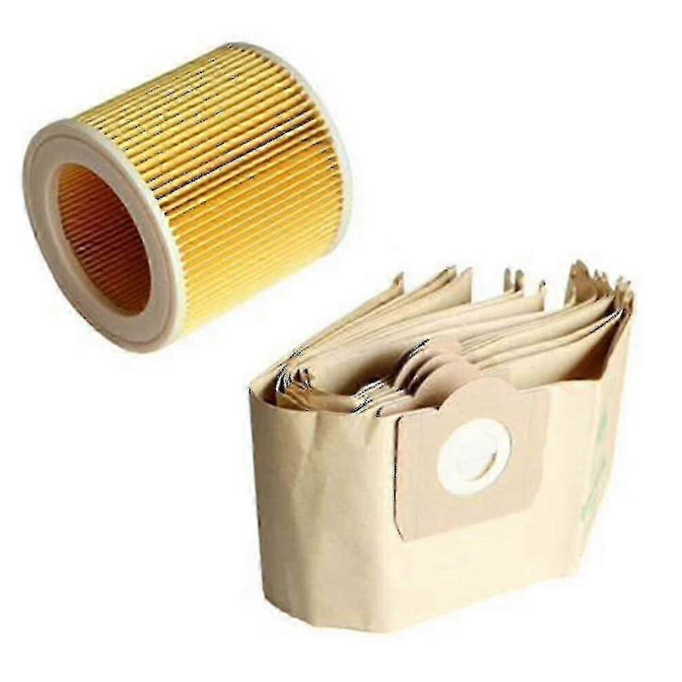 5X D Bag & 1X Filter Compatible With Karcher Wd3 Vacuum Cleaner Edition 0620 6913222362969