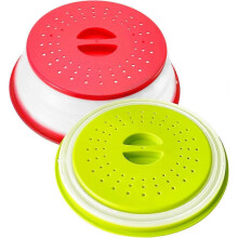 2pcs Foldable Microwave Lid, Microwave Plate with Lid Microwave Plate Lid, for Fruits (Green+red) Edition 0620