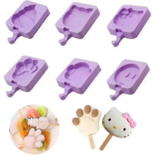DIY 6-Piece Silicone Ice Cream Molds with 100 Bars and Cartoon Designs for Freezing Popsicles and Chocolates Edition 0620