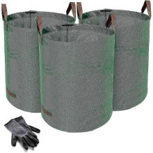 Heavy Duty Garden Waste Bags 272L 3 Pack with Gardening Gloves Industrial Fabric Edition 0620
