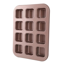 12 Grids Divided Brownie Pan Carbon Steel Easy to Clean Rectangular Baking Mold Pan for Toast Bread Cake Edition 0620
