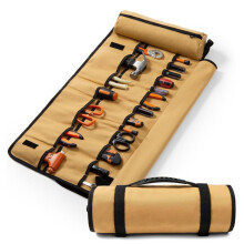 Tragbare Werkzeug-Rolltasche für Reisen – Canvas-Organizer für Werkzeuge Brown