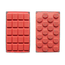 2pcs 18 Square Waffle Silicone Baking Mold, Non-Stick Biscuit Tray, Reusable Bakeware Edition 0620