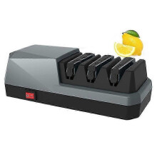 Electric Knife Sharpener- Knife Sharpeners, 3 Stage Electric Knife Sharpener, 3-Stage, Grey EU Plug Edition 0621