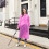 Regenponcho mit Kapuze Pink M 4