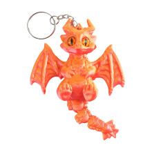 Creative 3D Printed Western Dragon Keychain Keyring-pink gold