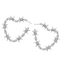 Trendy Alloy Love Knot Distressed Vine Drop Dangle-White