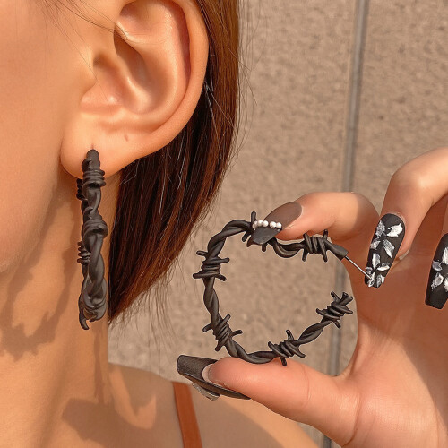 Trendy Alloy Love Knot Distressed Vine Drop Dangle-White 2