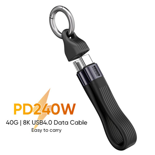 Câble Type-C vers Type-C PD240W 8K : Charge Rapide et Transfert de Données 40Gbps Black 2