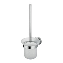 Wall Mounted Toilet Brush Holder with Steel Stand & Glass Cup
