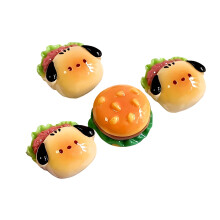 4PCS Resin Keyboard Keycap Sticker Dog Hamburger Design For