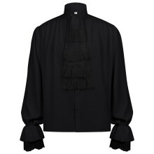 Men Pirate Shirt Vampires Renaissances Shirt Victorian-Black L