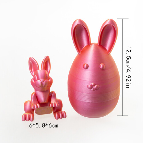 Fun 3D Printed Rabbit Container And Poseable Bunnies-Gold