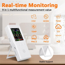 Monitor de Calidad del Aire en Interiores, Detector Portátil, Monitoreo en Tiempo Real, Pantalla con Alerta de Voz, Kits de Prueba de Aire para
