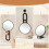 Adjustable Handheld Vanity Mirror With Standard And-Black 10X 7