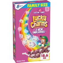 Lucky Charms Cotton Candy Unicorns Family Size Cereal (527g)