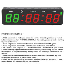 Gym Timer Clock HIIT Mode Portable Stopwatch Countdown and Count Fitness Digital Timer Rechargeable Sports Stopwatch