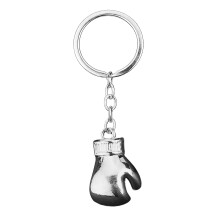 Modieuze bokshandschoen ontwerp sleutelhanger met gladde-Zilver