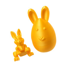 Fantasierijke 3D-geprinte konijnenset met levendige-Goud