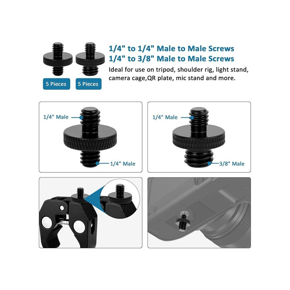 24 Pcs Camera Tripod Adapter, 1/4 To 3/8 Threaded Converter Tripod Thread Adapter For Dslr Camera, Quick Release Plate 6032787976630