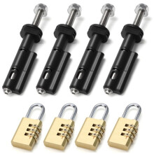 4PCS Zugstangen-Montagestifte Kit mit Passwortschloss Leistungsfähig Zuverlässig für MaxTrax MKII Recovery Traktionsplatten