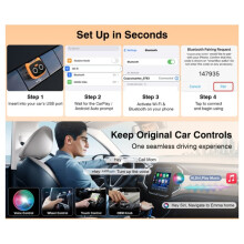 Carplay Inalámbrico para Android Auto y Adaptador CarPlay 2.4Ghz&5Ghz WiFi BLE Conexión Automática Caja de Actualización OTA Color Bronce