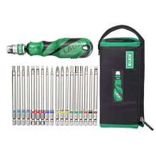 LAOA 22-in-1 Magnet-Schraubendreher-Set, S2-Stahl-Bits, Schnellwechselgriff, 1/4" Sechskant, Aufbewahrungstasche für Heimreparaturen & DIY