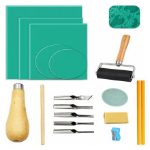 Lino Tryckkit, Lino Ark med Lino Skärverktyg, Rulle, Vässare för Gravyr Tryckkonst DIY Stämpel Konst Handverk