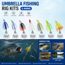 Spinner Alabama Rig Esche da Pesca Ombrello Esche 5 Bracci Spinner Rig di Esche Morbide per Pesca al Bass F