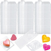 150Pack Wax Melt Container 1,3 Oz Plastic Wax Melt Set voor Wax Melts Clear Wax Flip Top, Lege Kaars Melt, Hartvorm