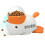 Cat Feeder, Duck-Shaped Cat Treat Dispenser, Interactive Slow Feeder, Push-Button Toy B 1