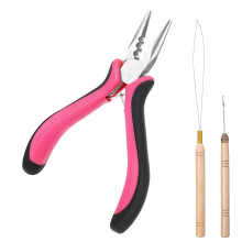 Kit de Herramientas para Extensiones de Cabello, Kit de Microenlaces de 3 Orificios para Extensiones o Depilación con Microanillos y Nanoanillos.