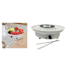 Electric Fondue Pot Set - Chocolate Fondue Kit - Temperature Control, Detachable Serving Trays, &2 Roasting Forks EU