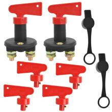 1 Par de Interruptores de Desconexão de Bateria M10 com 6 Chaves, 12V/24V Pesado de Dupla Polaridade para RV, Caminhão &