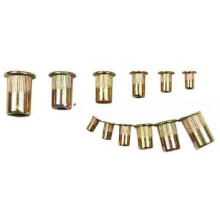 175PCS Carbon Steel Rivet Nut Assortment Kit, Flat Knurled Inserts in M3-M10 Sizes with Storage Box