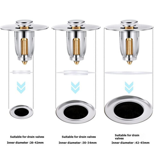 US Standard Universal - Sink Stopper, Anti-Clog Drain Filter for Bathroom Basins 2