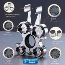 12-in-1 Multi-Function Faucet Aerator Wrench Tool Kit, Plumbing Repair Wrench with 4 Replaceable Aerators