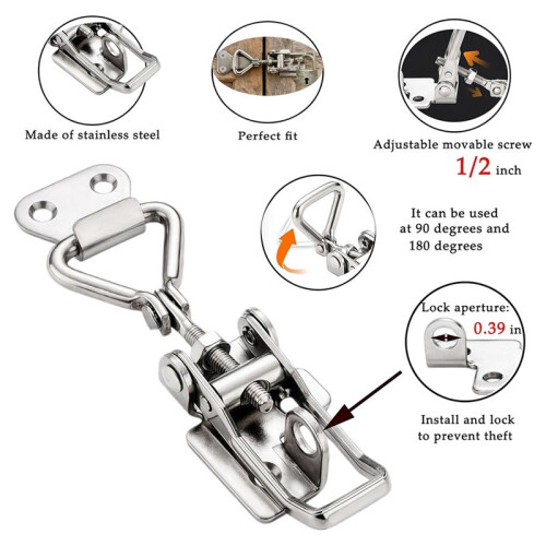 4pcs Adjustable Stainless Steel Toggle Clamp for Cabinets and Trailer 2