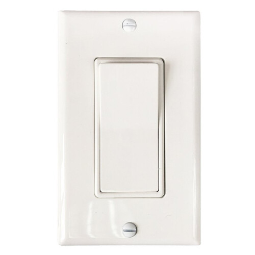 US Standard 15A Single-Pole Rocker Light , 125/277V White Wall  (/Off) with Wall Plate 2