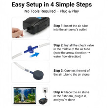 -Aquarium-Luftpumpen-Kit für Kleine Fischbecken, 12W Leistung, Geeignet für Becken in der EU